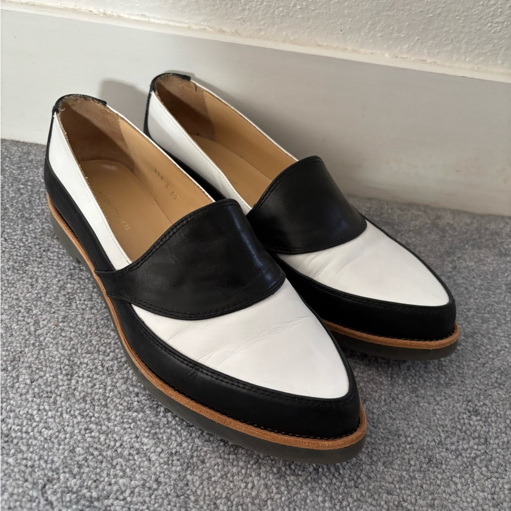 Slack London style S441 Black Denver Classic Black and White Women's Loafers